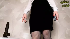 Hot Teacher Has Fun with Big Black Dildo Without Taking off Her Clothes Hot Teacher Has Fun with Big Black Dildo Without Taking off Her Clothes