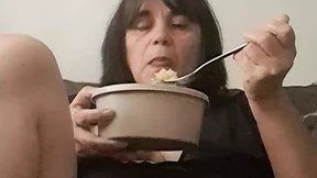 Stepmother having lunch and stepson asks to see more of what he likes about her Stepmother having lunch and stepson asks to see more of what he likes about her