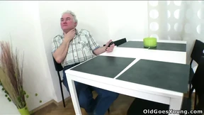 Young Girl Has Pussy Eaten by Older Man Whom She Sucks His Dick and Fucks While Her Boyfriend's Watching