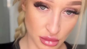 Horny college girl sucks on a banana Horny college girl sucks on a banana