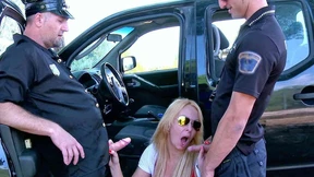 Blonde mature Tamara Dix pleasure-seeks with two cops