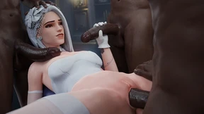 This rough lesbian threesome party with many cocks gets wild!