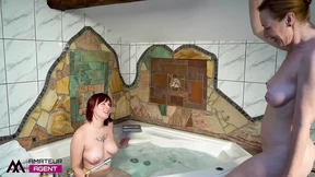 Tattooed redhead loves getting big boobed ginger moaning of pleasure