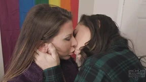 Lesbian Brunette Sinn Sage Strap On Fucks Ariel X's Pussy!