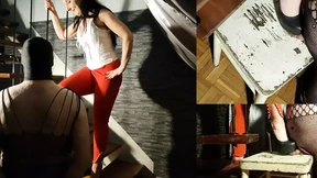 Trampling on Slaves Cock