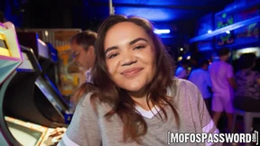 Teen Naudi Nala open her legs for a nasty fuck at a night barcade