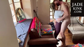 Amateur lazy couple sensual couch creampie fuck HOMEMADE