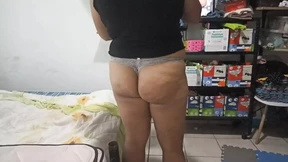 Sister-in-law cleaning the room in a thong (part four)