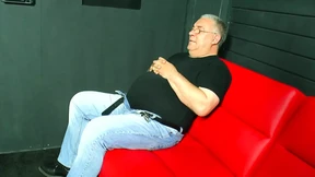 The chubby woman takes care of the fat pensioner