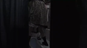 Naughty Japanese babe sucks her lover's dick in a toilet