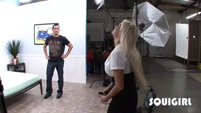 Blonde babe dupes landlord into hardcore sex romp with massive melons