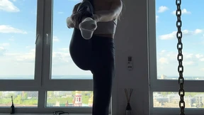 home stretching in leggings home stretching in leggings