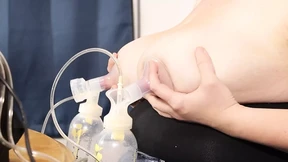 Breast Milk Pumping From the Side