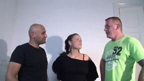 Hot wife's wild threesome fantasy: wife-sharing orgies and messy sperm explosion on hubby's chest Hot wife's wild threesome fantasy: wife-sharing orgies and messy sperm explosion on hubby's chest
