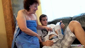 Granny gives lucky lad first time anal&#x1F44C; creampie in her filthy old snatch