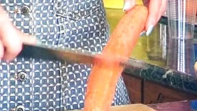 a blonde nympho craves salad & hammering her wet twat