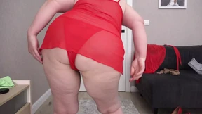 Blowjob booty bared: milf's puffy pants dropped, big tits teased, PAWG peekaboo panty party