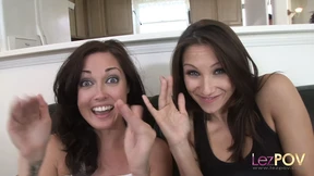 Two hot babes go down and dirty on the couch