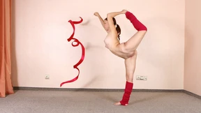 Sexy superstar gymnast Sasha Galop gets freaky on the uneven bars