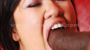 Divine Carmina Kai Devours Massive Black Dildo