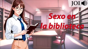 Blow job in hushed tones, Spanish tongue gets library vibes going