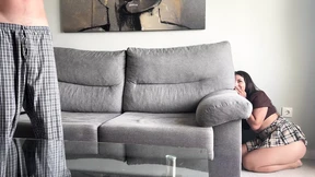 Stepsister's Revenge: 'Alone' Brother Crashes with Hand Job in Living Room Stepsister's Revenge: 'Alone' Brother Crashes with Hand Job in Living Room