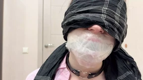 Bound and gagged, ready for rough sex, no escape