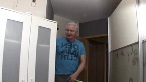 Oh, Grandma goes down and gets an enormous boner on her plump busts!