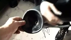 Hard and horny&#x1F975;, dildo through latex mask, super hard dicks