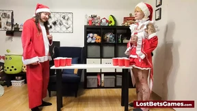 Sexy Blonde Sluts it Up in Naughty&#x1F608; Reindeer Duds
