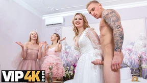 Hubby's Wedding Crasher Gets Railed by Bride & Her Harem&#x201D;