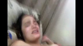 Creampied hairy wife's bald-padded snatch