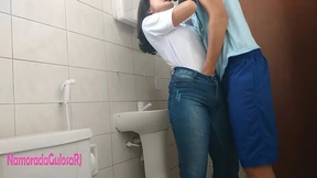 Raunchy coworkers' steamy tryst in the office loo, fingers crossed for discretion after nine months of lust Raunchy coworkers' steamy tryst in the office loo, fingers crossed for discretion after nine months of lust
