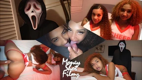 Two teen cheerleaders brutalized by a relentless cock🍆, their screams mingling with the sounds of agony