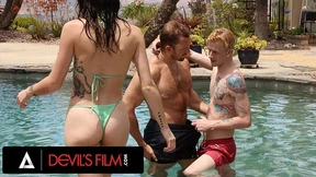 Double Trouble, Hot Mess: Brunette Sizzles in Brutal Boy-Girl-Girl Group Grope Session Double Trouble, Hot Mess: Brunette Sizzles in Brutal Boy-Girl-Girl Group Grope Session