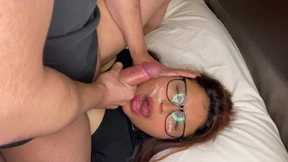 Stepson destroyed my mouth with raw cock🌭 and blasted cum on my specs Stepson destroyed my mouth with raw cock🌭 and blasted cum on my specs