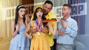 Stepsisters & stepdad unite in naughty😈 escapades to keep each other cumming Stepsisters & stepdad unite in naughty😈 escapades to keep each other cumming