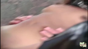 Sultry Lyla Lei's filthy outdoor freak fest gets ruined by a creampie explosion