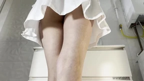 Teen redhead strips naked, reveals tight pink pussy✌, gets makeup'd while wearing skirt
