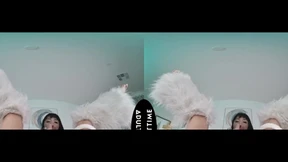 Flicking her petite clit and begging for his BBC