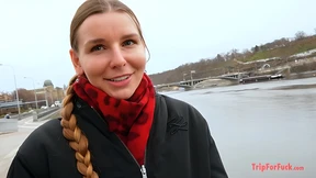 Sperm drips from her Euro-hair bun
