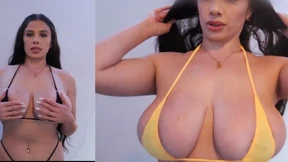 Juicy Mom's Raunchy Bikini Try-On Session Features Monster-Ass🍑 Cleavage Action
