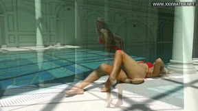Slutty 30+ milf Mary Kalisy gets nasty in red lingerie, pure lust