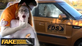 Fake Driving School - British ginger babe Ella Hughes gets pounded during driving lessons Fake Driving School - British ginger babe Ella Hughes gets pounded during driving lessons