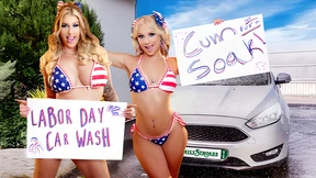 Dirty duo gets soaked in a steamy car wash and scores a big cock🌭 job Dirty duo gets soaked in a steamy car wash and scores a big cock🌭 job