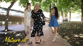Blonde teen duo hooks up with MILF at home for wild hardcore lesbian session Blonde teen duo hooks up with MILF at home for wild hardcore lesbian session