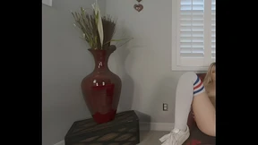 Blonde bombshell Natalia Queen gets nasty on a chair in VR