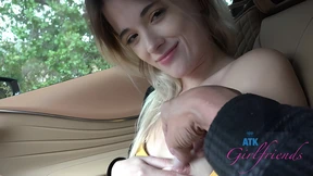 Blonde bombshell giving sloppy top oral😜, no holds barred, raw and real
