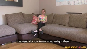 Fake agent UK nails tiny skinny British babe, stretching her tight slit and pounding her like a piston