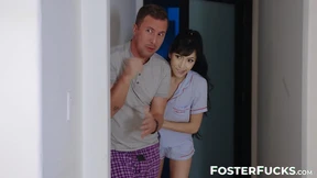 Adorable Becky Bandini and Judy Jolie banging foster family